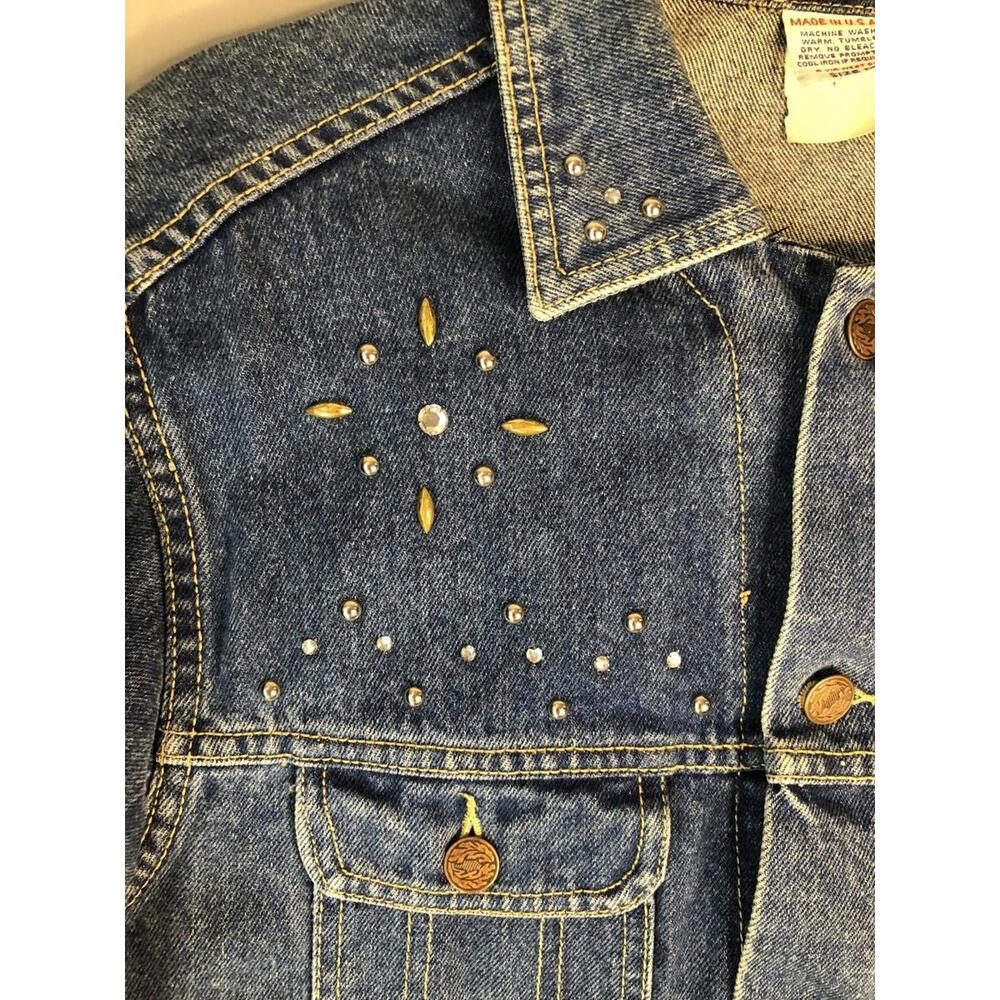 Vintage Jean St Tropez Denim Jacket 70s Women’s Size M Studded Embellishments - Picture 5 of 11